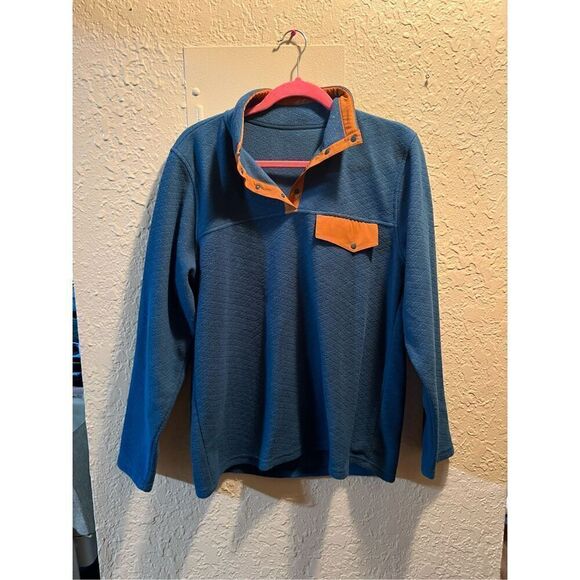 ZYIA Active Wicked Teal Fleece Snap Button Pullover Top Size Large - Picture 1 of 14